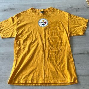 NFL Team Apparel Pittsburgh Steelers T-Shirt Yellow/Gold L EUC